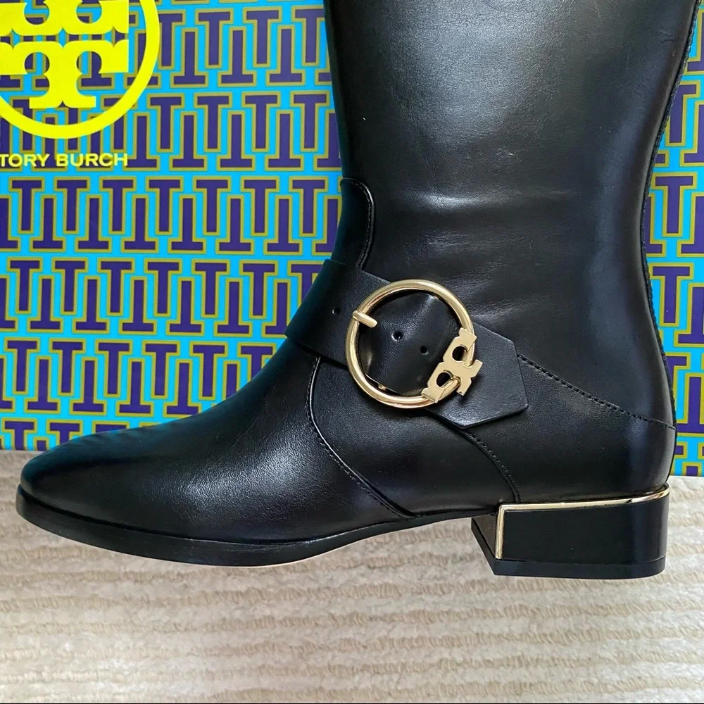 NWT Tory Burch Sofia black leather riding boots